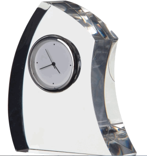 DARTINGTON CRYSTAL SMALL CRESCENT CLOCK